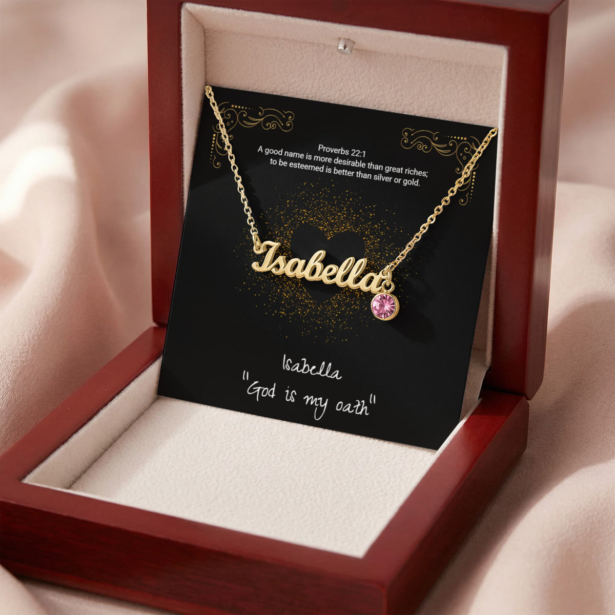Custom Name Necklace with Birthstone