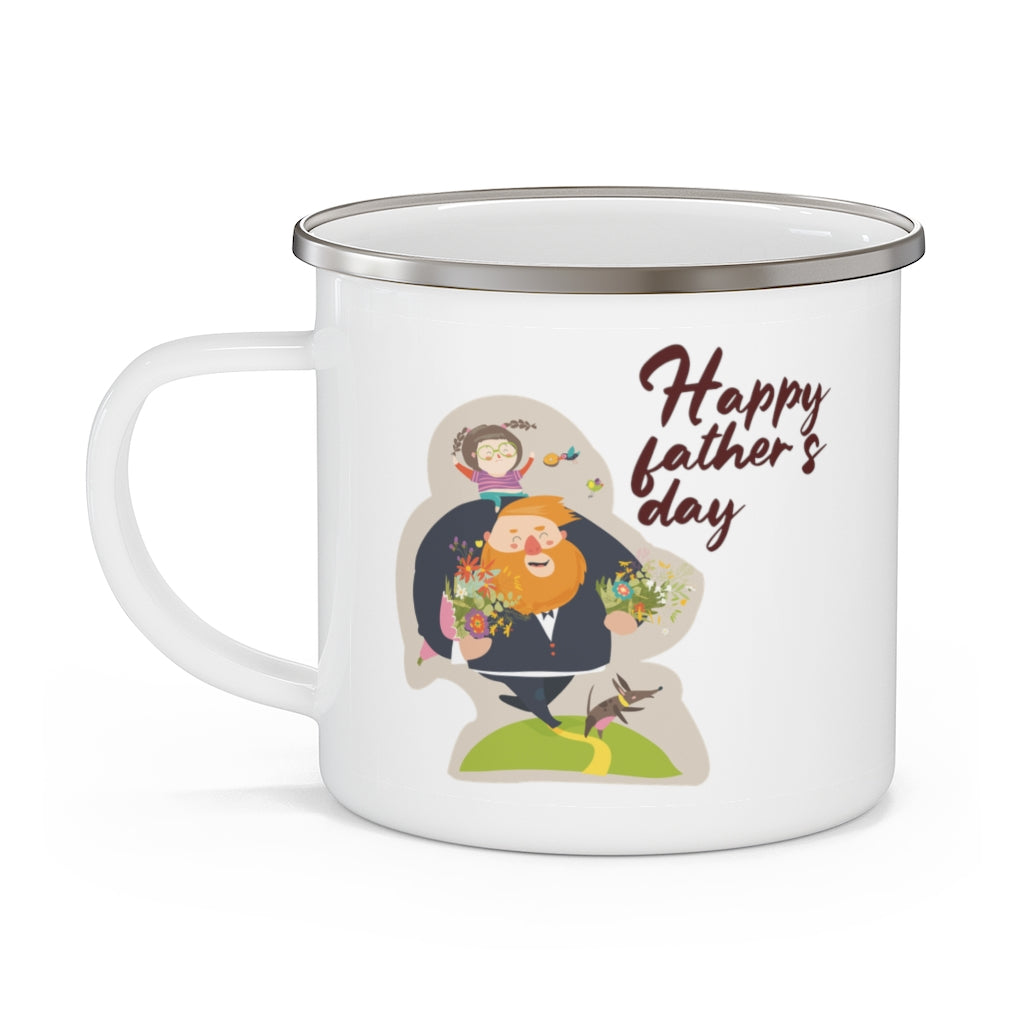 Happy Father's Day Enamel Camping Mug