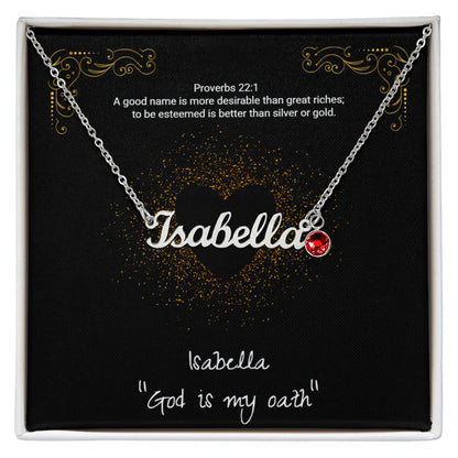 Custom Name Necklace with Birthstone