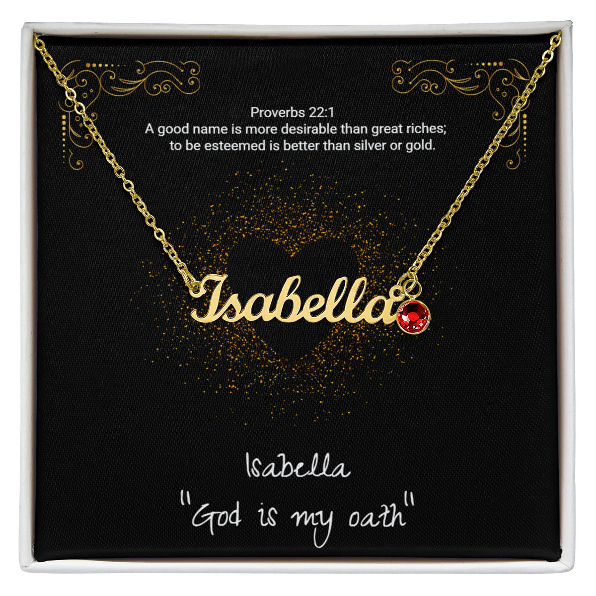 Custom Name Necklace with Birthstone