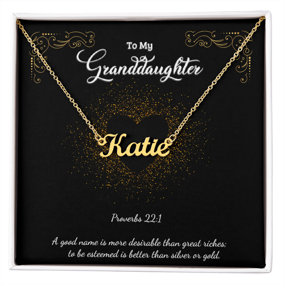 Custom Name Necklace To My Granddaughter