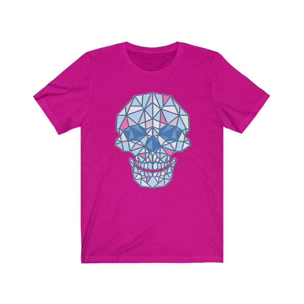 Abstract Skull Shirt Pink and Blue Unisex Jersey Short Sleeve Tee