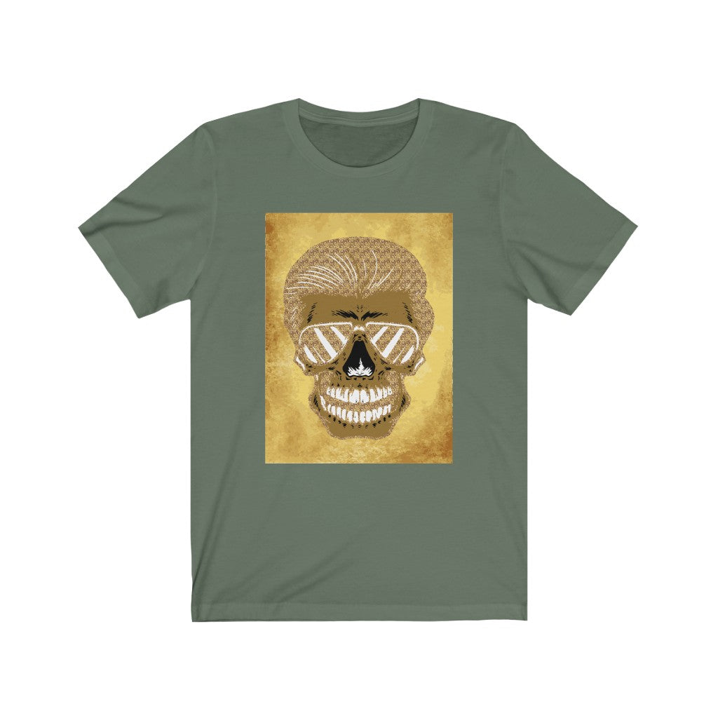 Cool Skull Shirt in Golden Shades Unisex Jersey Short Sleeve Tee