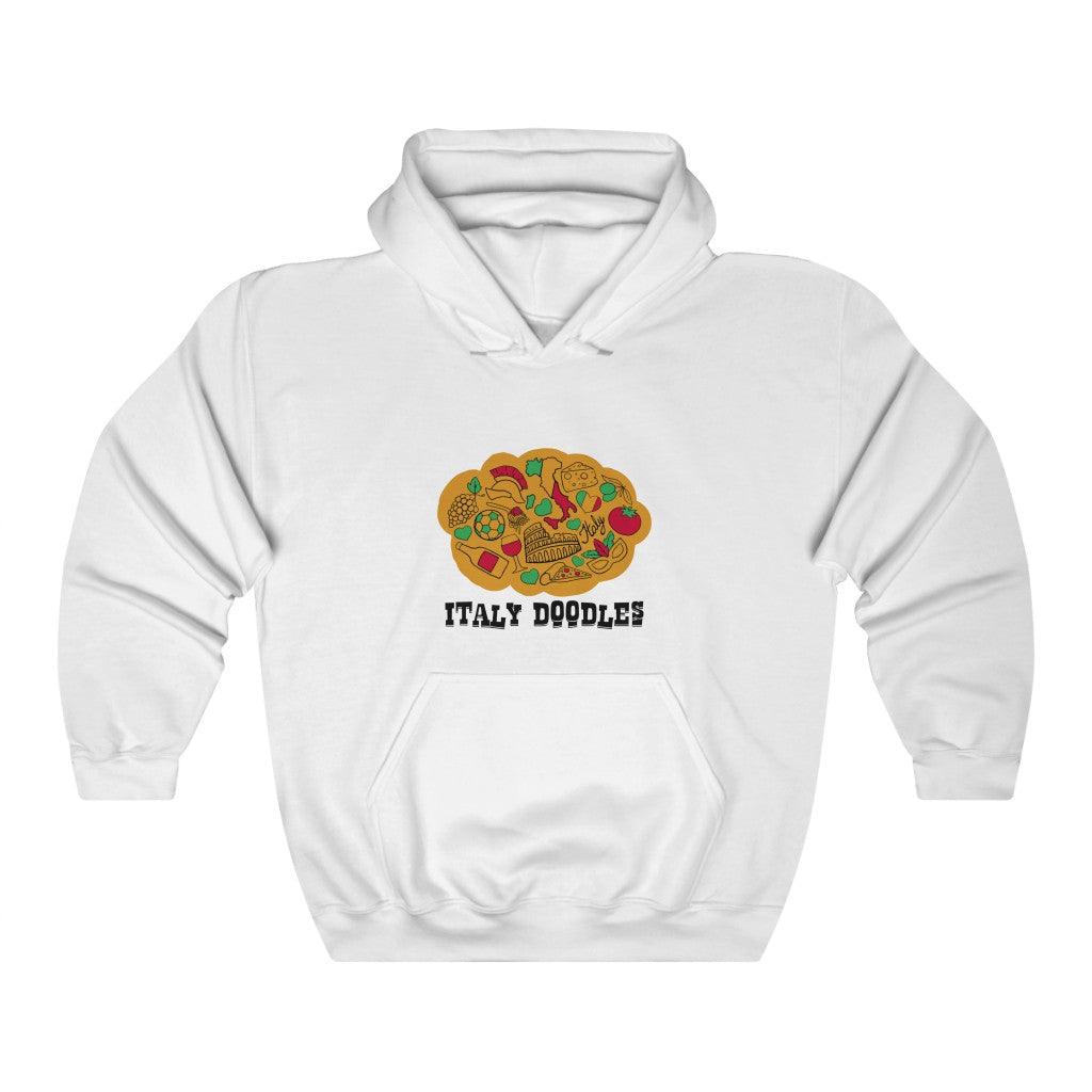 Italy Doodles Badge Unisex Heavy Blend™ Hooded Sweatshirt