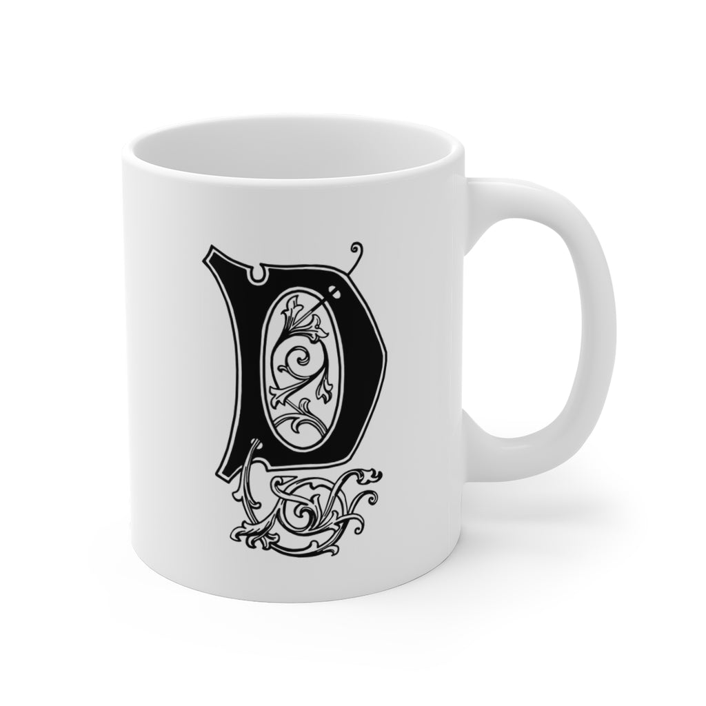 Monogram Initial Letter D Ceramic Coffee Mug 11oz