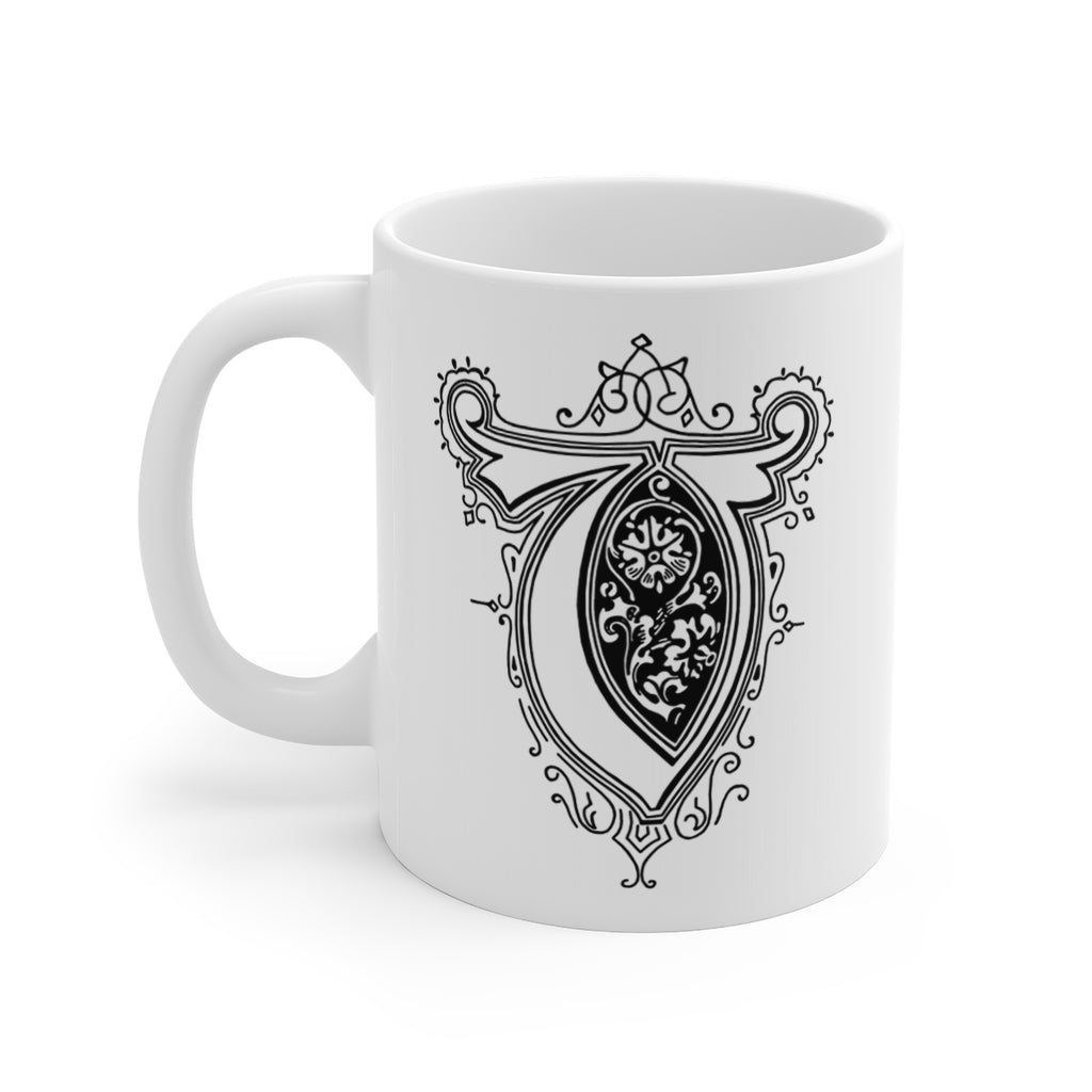 Monogram Initial Letter V Ceramic Coffee Mug 11oz