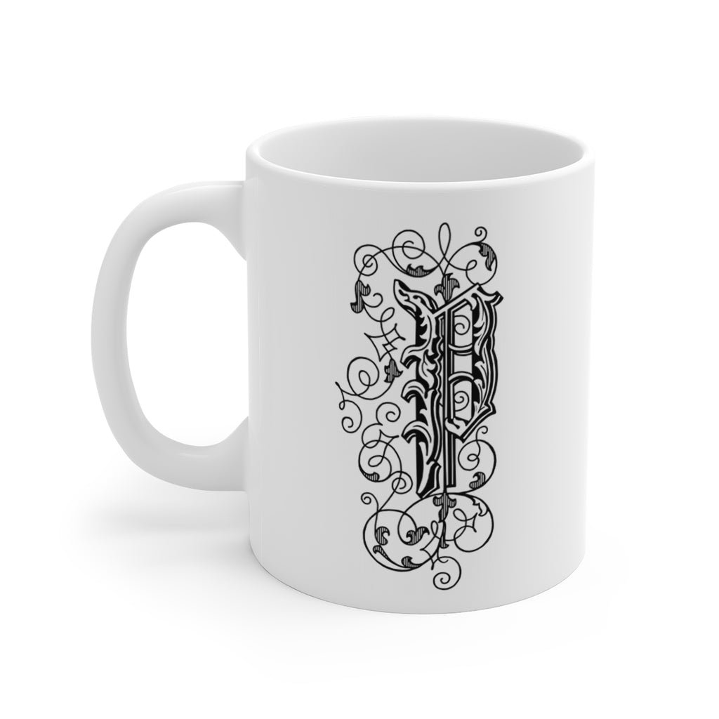 Monogram Initial Letter P Ceramic Coffee Mug 11oz