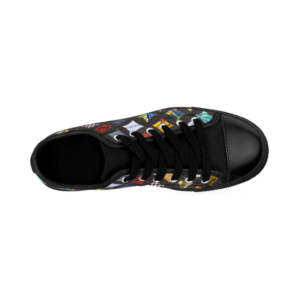 Window Cathedral Quilt Colorful Women's Sneakers