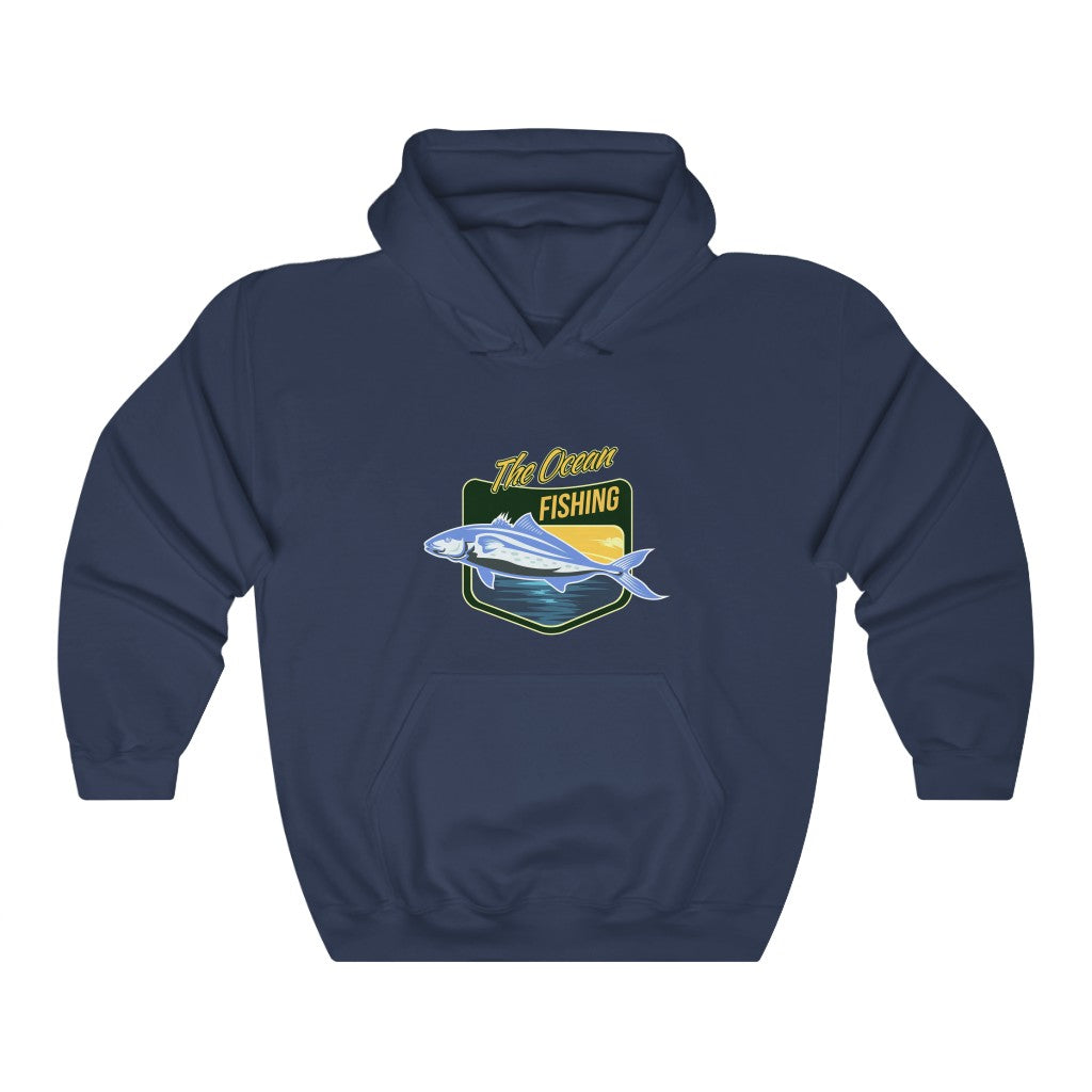 The Ocean Fishing Badge Unisex Heavy Blend™ Hooded Sweatshirt