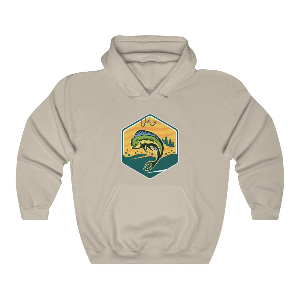 Fish Badge Unisex Heavy Blend™ Hooded Sweatshirt