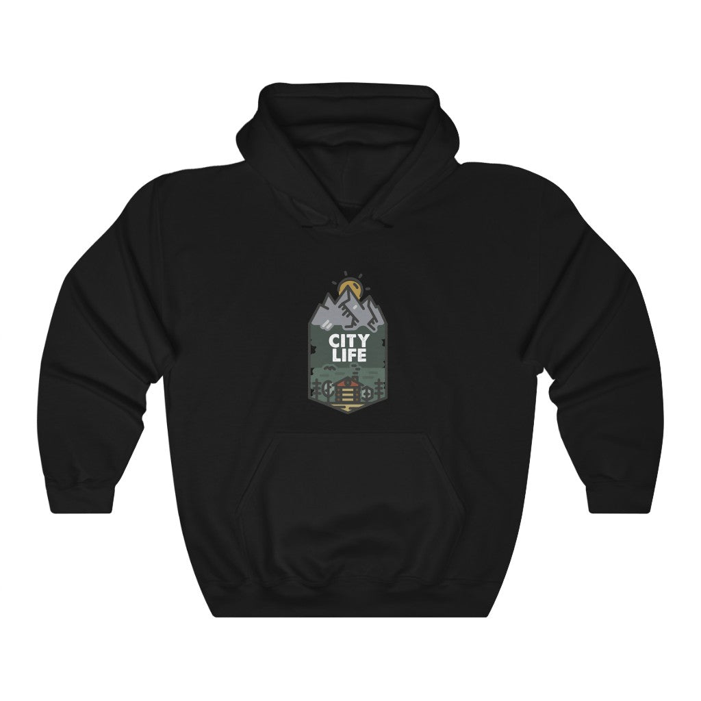 City Life Badge Unisex Heavy Blend™ Hooded Sweatshirt