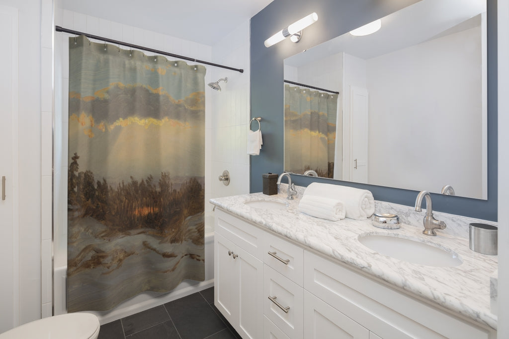 Church's Farmhouse Painting in Hudson, New York Shower Curtain