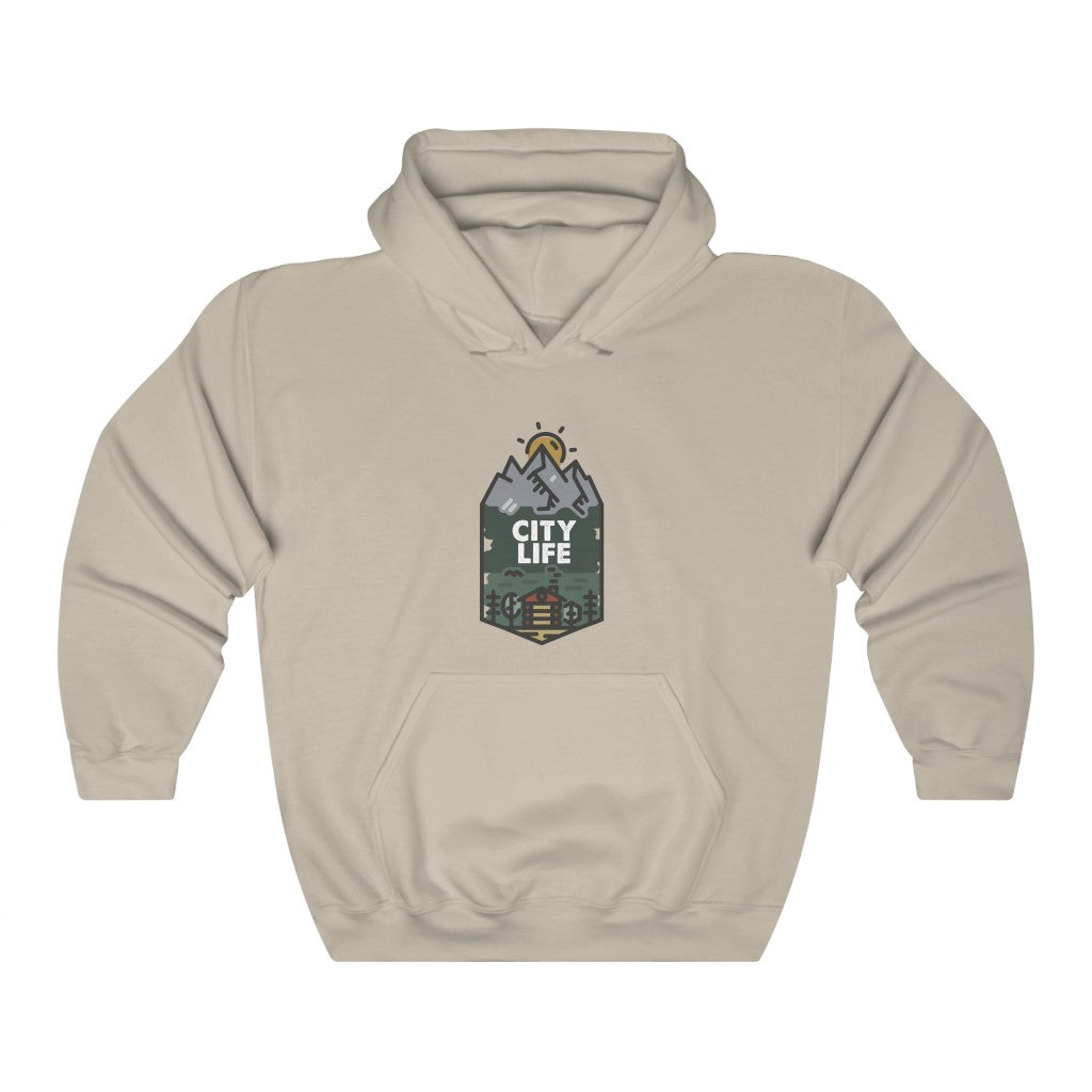 City Life Badge Unisex Heavy Blend™ Hooded Sweatshirt
