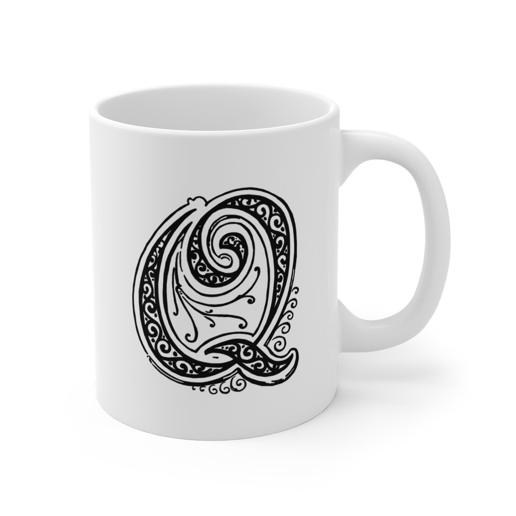 Monogram Initial Letter Q Ceramic Coffee Mug 11oz