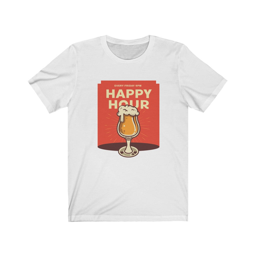 Happy Hour Every Friday 9 PM Unisex Jersey Short Sleeve Tee