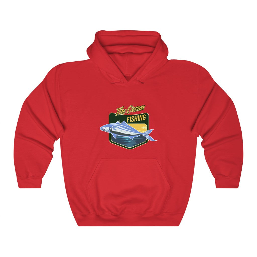 The Ocean Fishing Badge Unisex Heavy Blend™ Hooded Sweatshirt