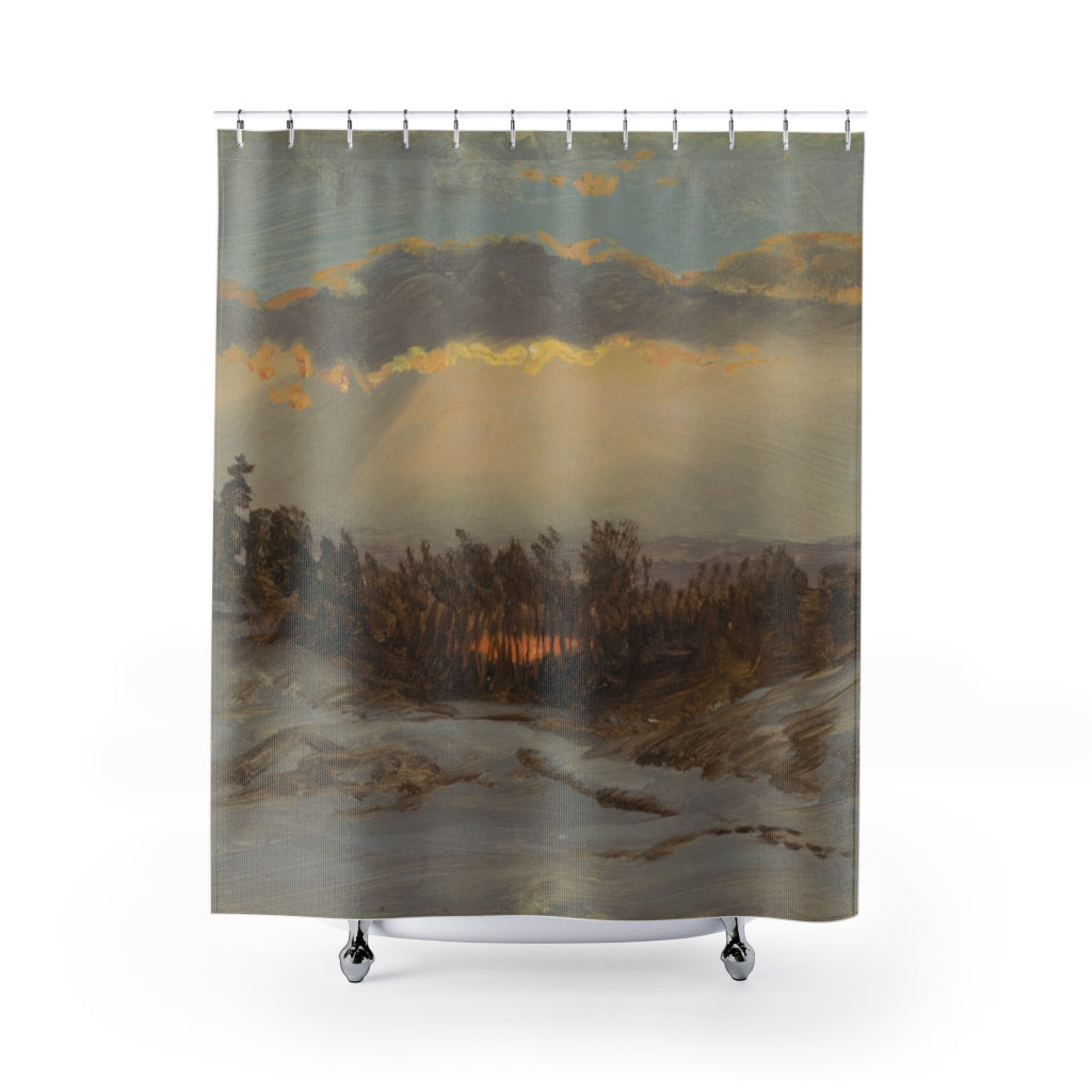 Church's Farmhouse Painting in Hudson, New York Shower Curtain