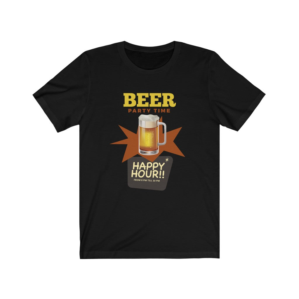Beer Party Time Happy Hour Unisex Jersey Short Sleeve Tee