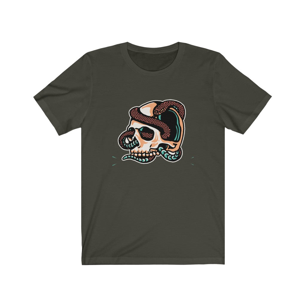 Skull Shirt with Snake Unisex Jersey Short Sleeve Tee