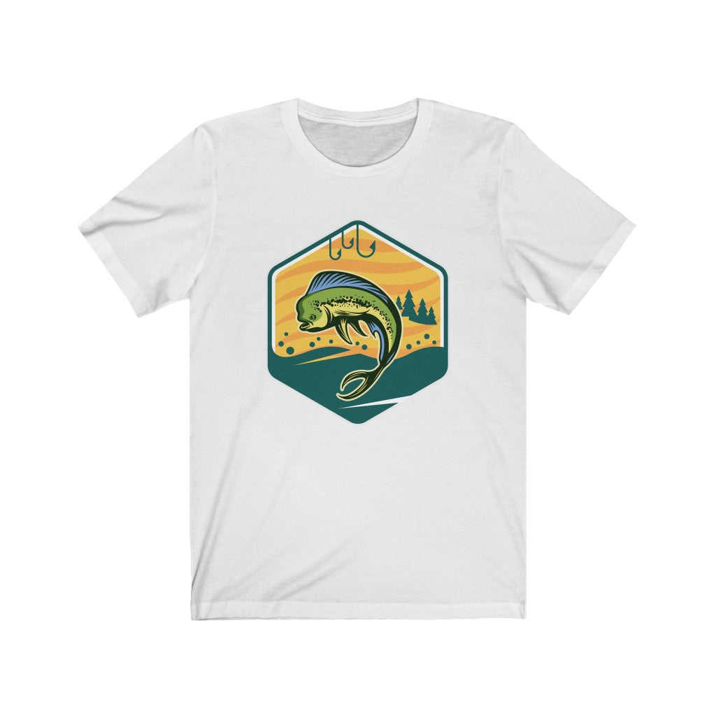 Green Fish with Blue Fins Unisex Jersey Short Sleeve Tee