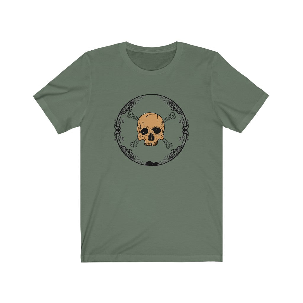 Orange Skull Shirt Art Unisex Jersey Short Sleeve Tee