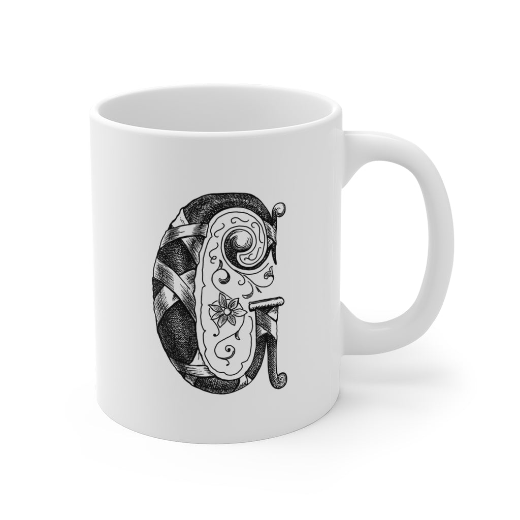 Monogram Initial Letter C Ceramic Coffee Mug 11oz