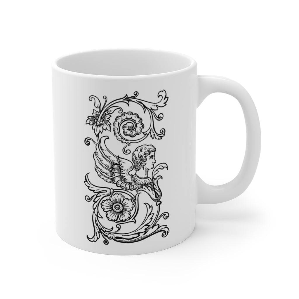 Monogram Initial Letter S Ceramic Coffee Mug 11oz