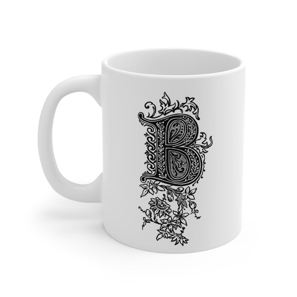 Monogram Initial Letter B Ceramic Coffee Mug 11oz