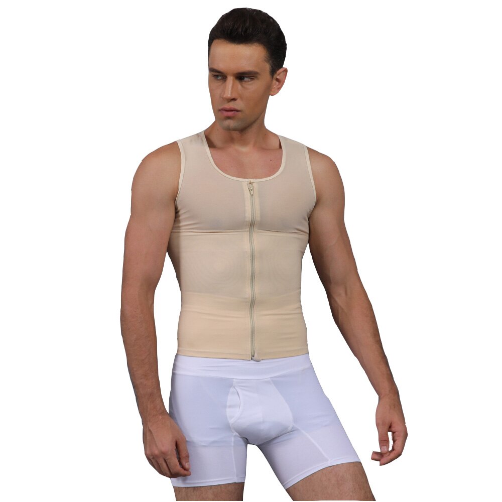 Men's Shapewear Bodysuit Full Body Shaper with Zipper Compression Slimming Suit Breathable Shirt Slim Mens Shapers