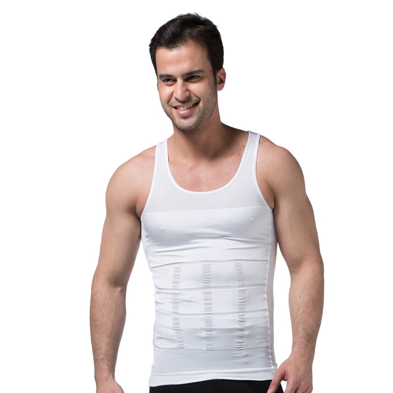 HotShape™ Mens Slimmer Waist Shaper Tummy Control Back Support Vest Tank Top