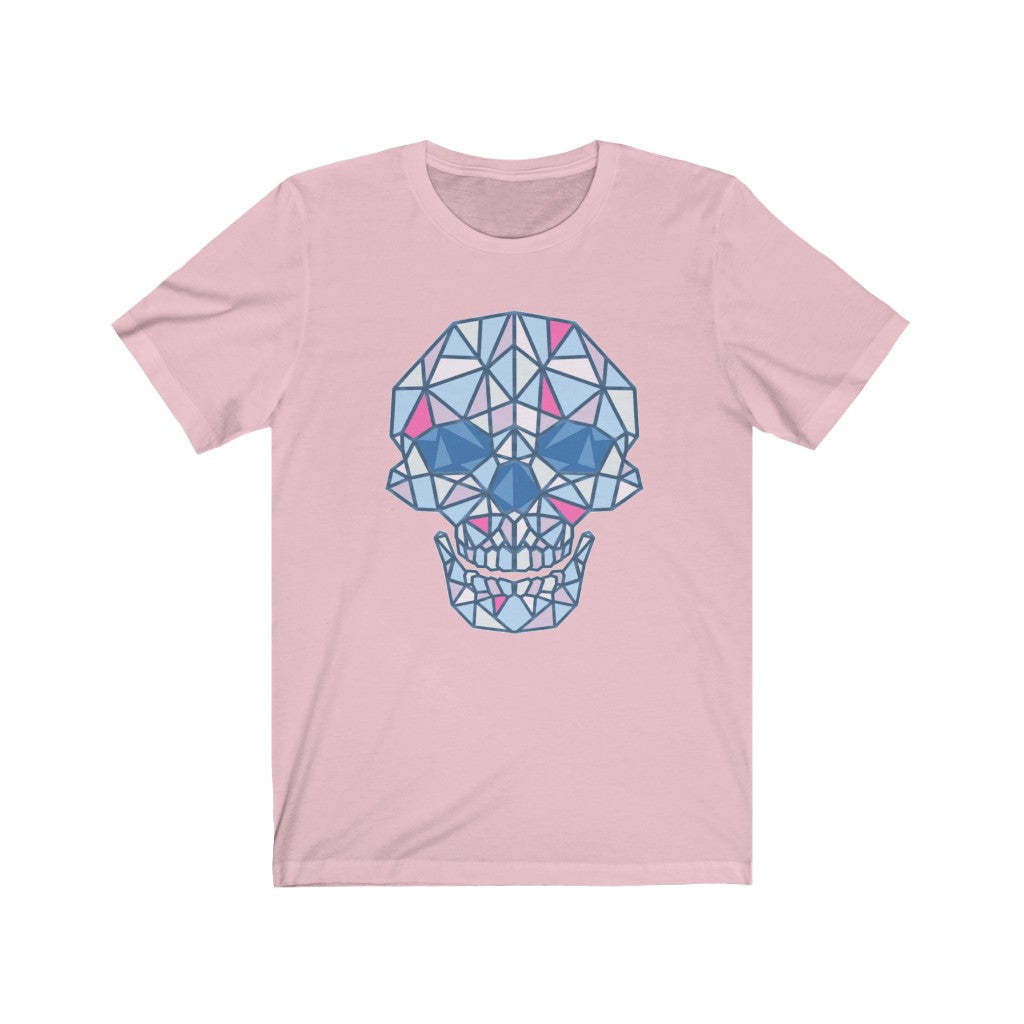 Abstract Skull Shirt Pink and Blue Unisex Jersey Short Sleeve Tee