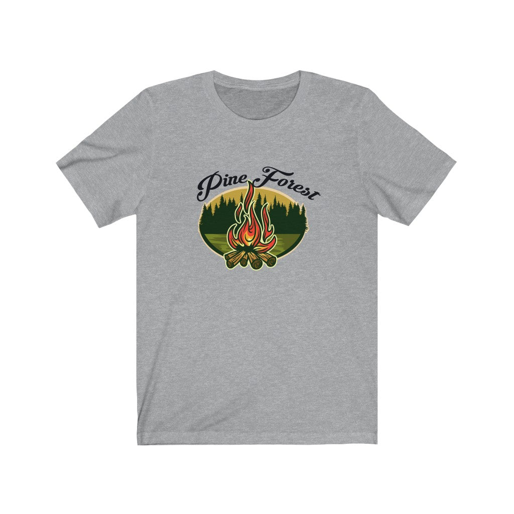 Pine Forest Campfire Unisex Jersey Short Sleeve Tee