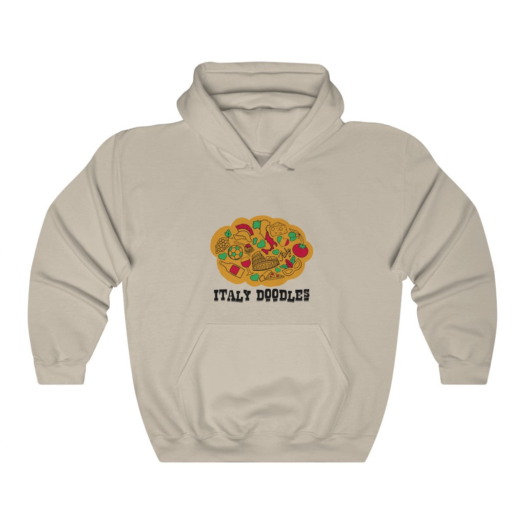 Italy Doodles Badge Unisex Heavy Blend™ Hooded Sweatshirt