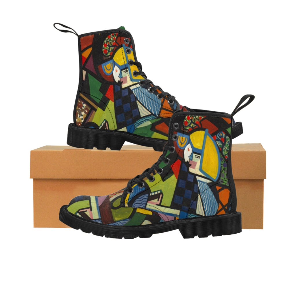 Daughter in a Rocker Abstract Art Women's Canvas Boots
