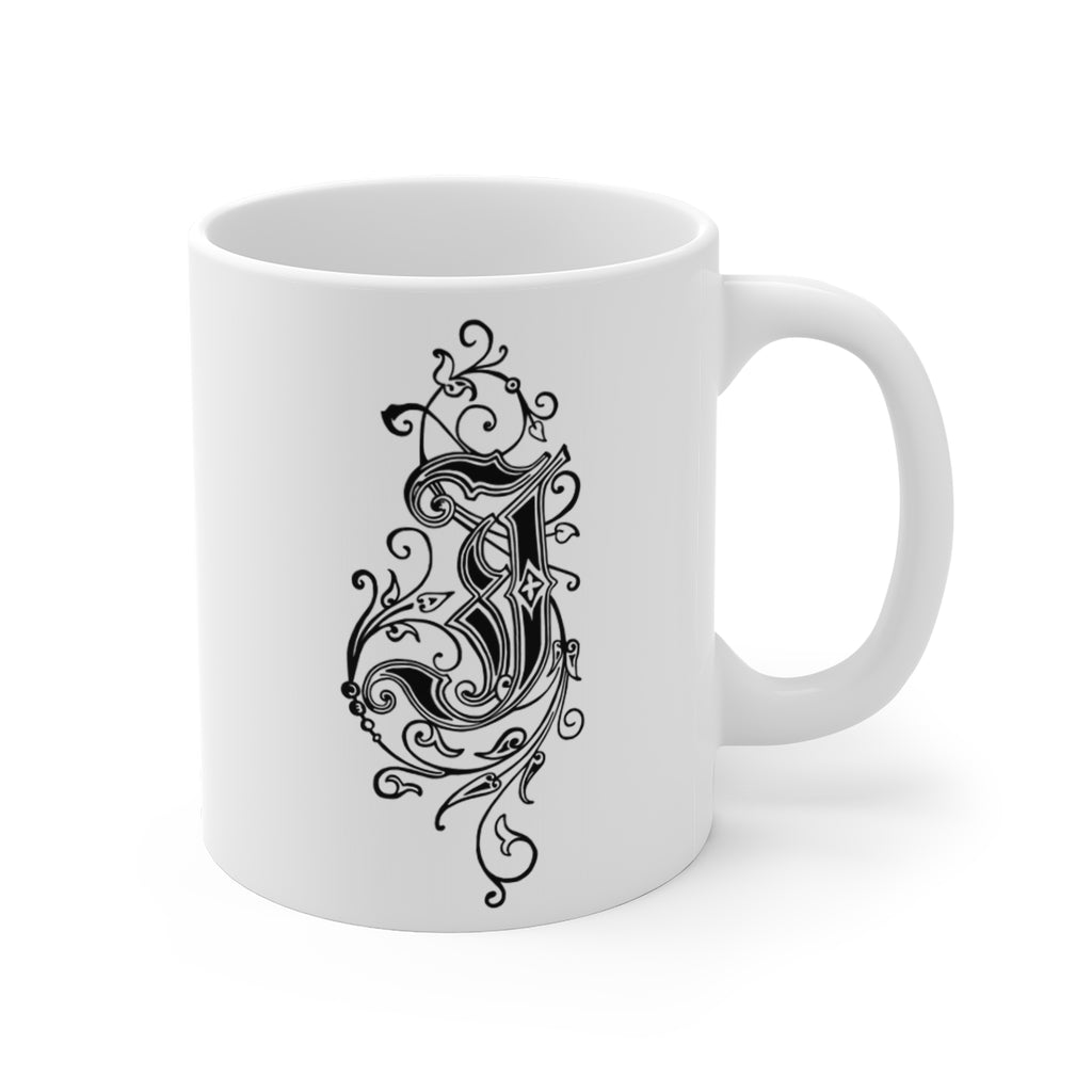 Monogram Initial Letter J Ceramic Coffee Mug 11oz