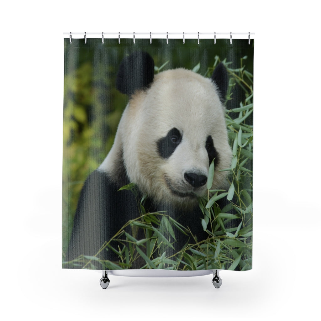 Giant Panda Eating Bamboo Shower Curtain