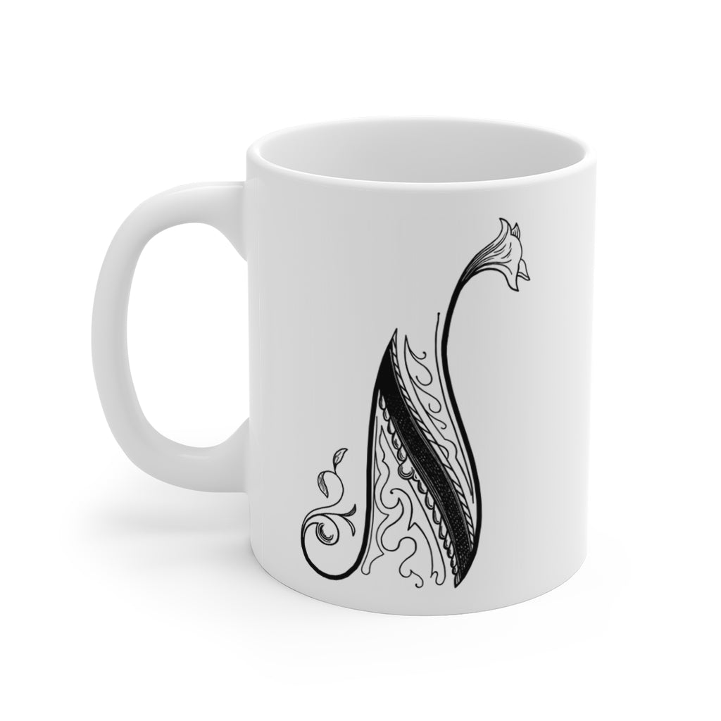 Monogram Initial Letter N Ceramic Coffee Mug 11oz