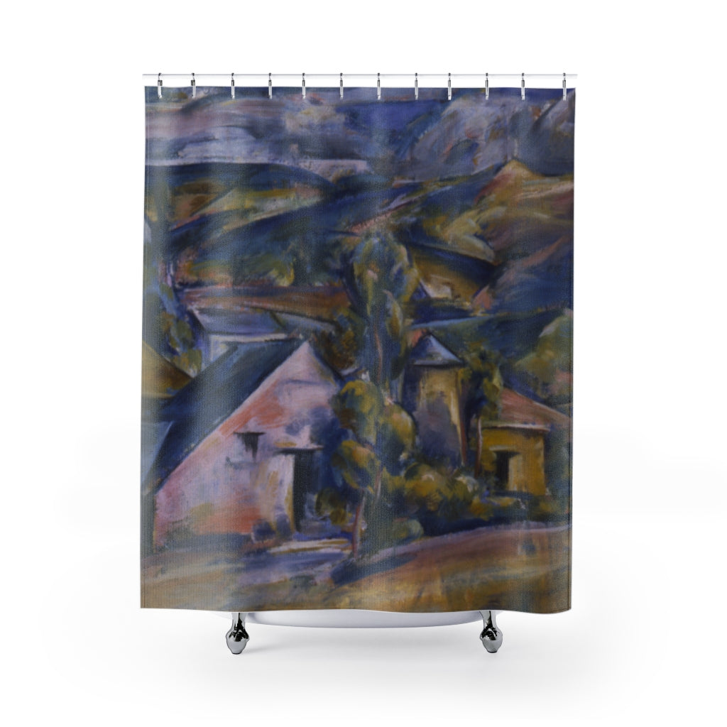 The Hills Farmhouse Mountain  Art Painting Shower Curtain