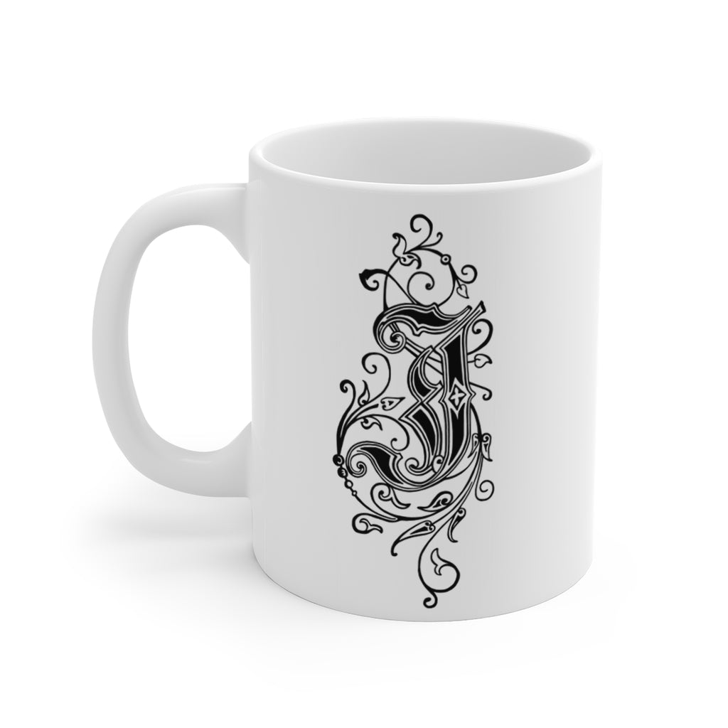 Monogram Initial Letter J Ceramic Coffee Mug 11oz