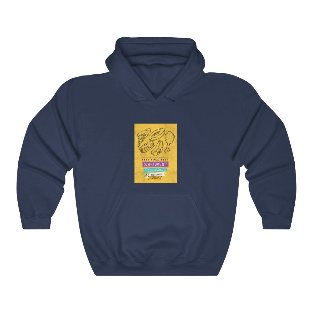BEST FOOD FEST SUNDAY, JUNE 18TH Great Food BEER GARDEN LIVE MUSIC Unisex Heavy Blend™ Hooded Sweatshirt