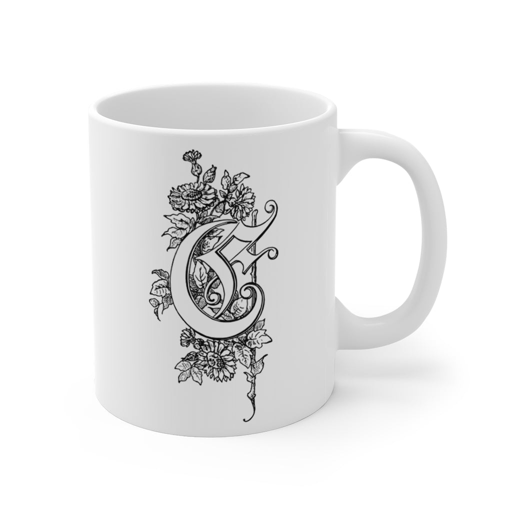Monogram Initial Letter G Ceramic Coffee Mug 11oz
