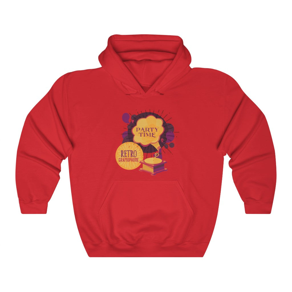 PARTY TIME RETRO GRAMOPHONE Unisex Heavy Blend™ Hooded Sweatshirt