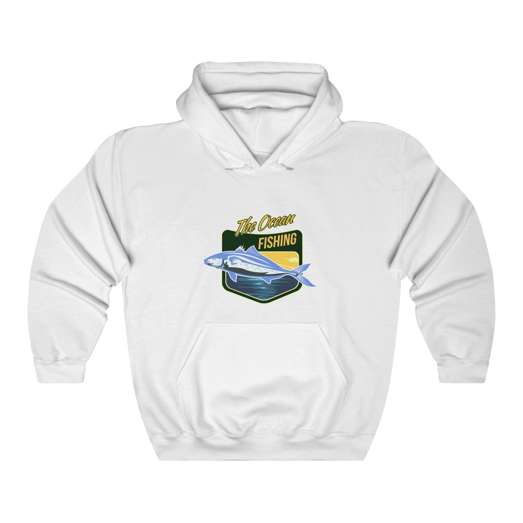 The Ocean Fishing Badge Unisex Heavy Blend™ Hooded Sweatshirt