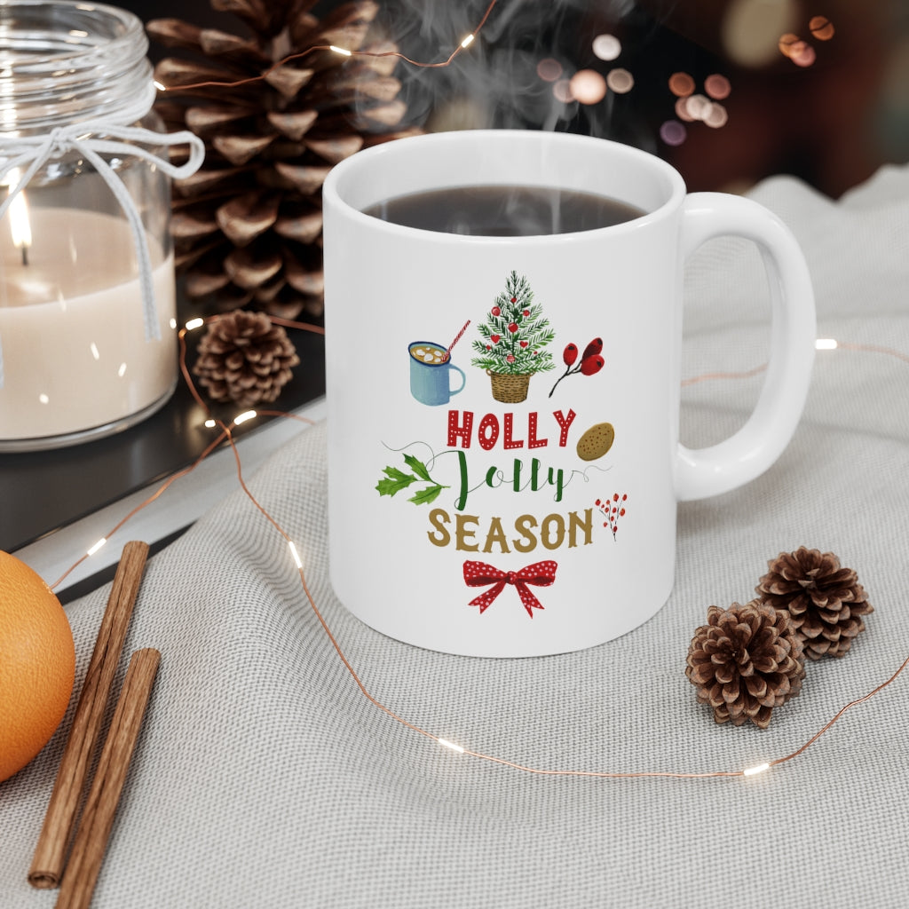 Holly Jolly Season Christmas Holiday Mug 11oz