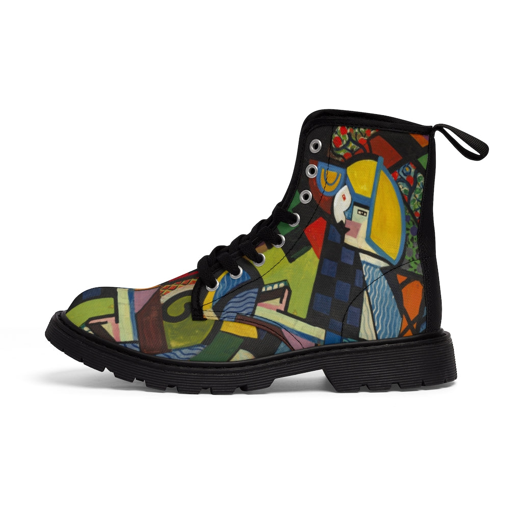 Daughter in a Rocker Abstract Art Women's Canvas Boots