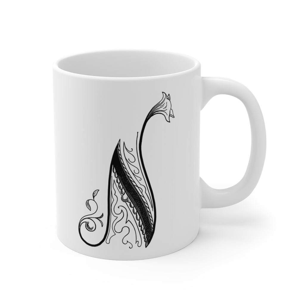 Monogram Initial Letter N Ceramic Coffee Mug 11oz