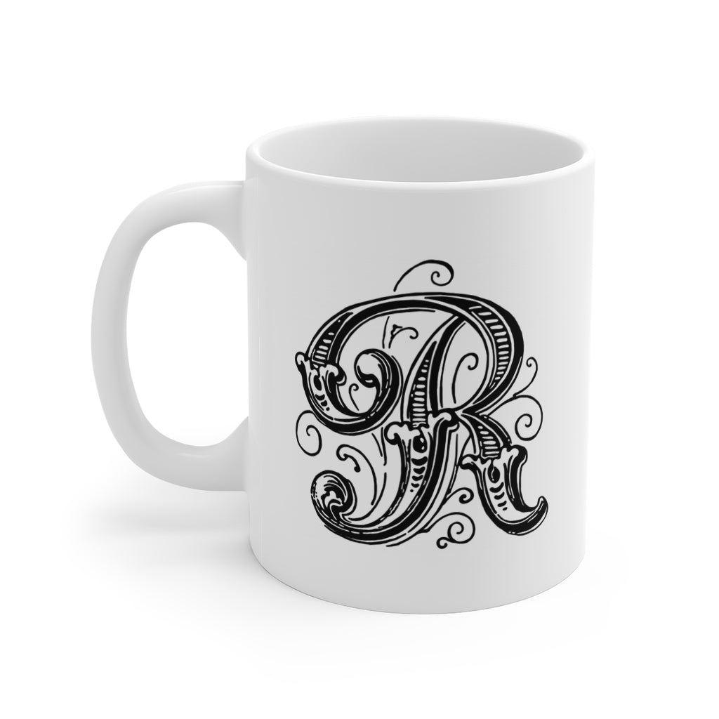 Monogram Initial Letter R Ceramic Coffee Mug 11oz