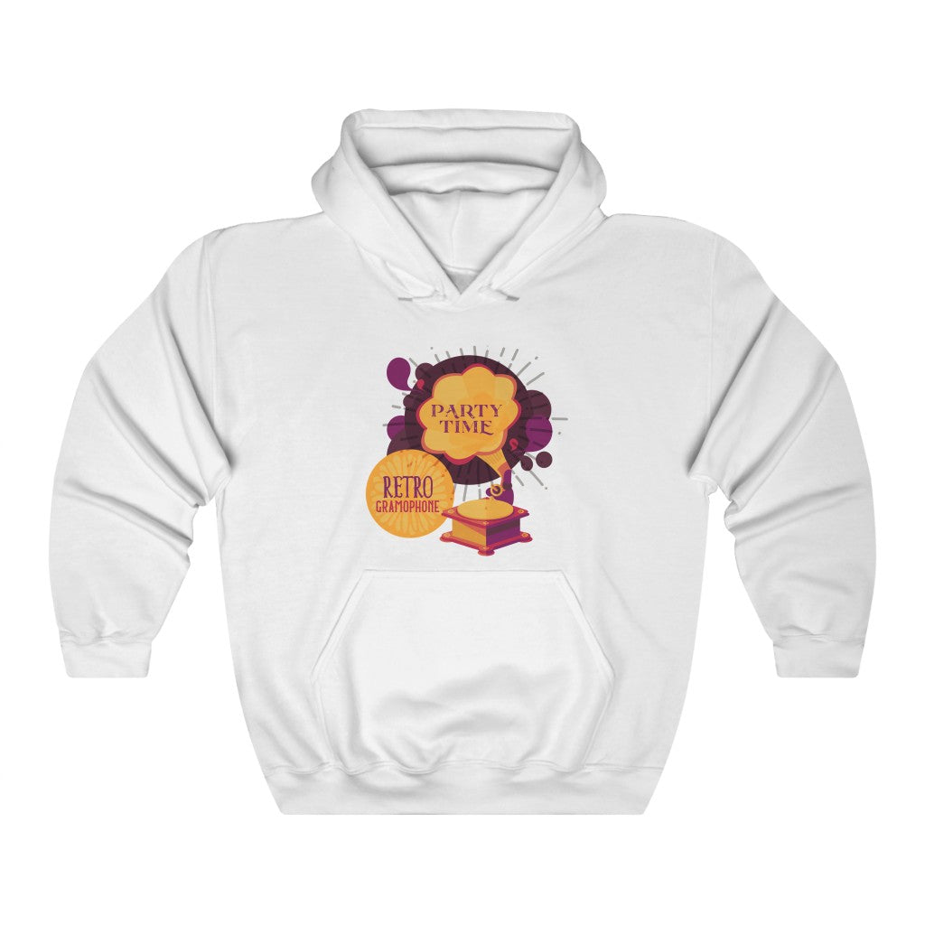 PARTY TIME RETRO GRAMOPHONE Unisex Heavy Blend™ Hooded Sweatshirt