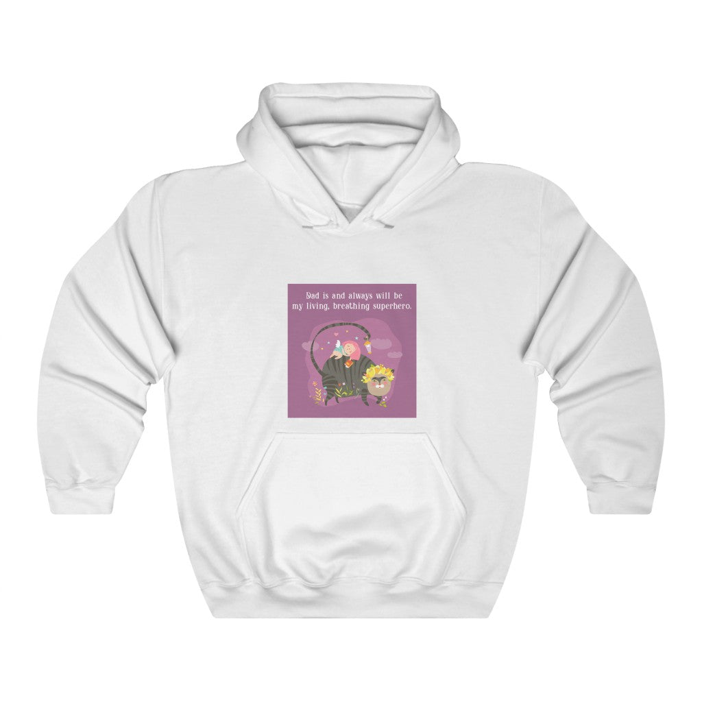 Dad is and always be my living, breathing superhero. Unisex Heavy Blend™ Hooded Sweatshirt
