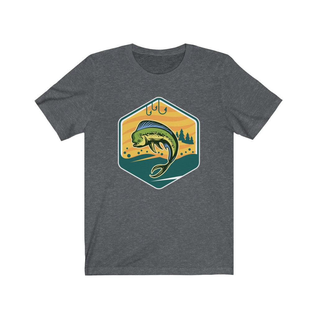Green Fish with Blue Fins Unisex Jersey Short Sleeve Tee